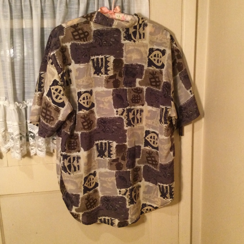 Impressions of California brown and beige pattern Blouse - Picture 3 of 7